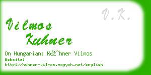 vilmos kuhner business card